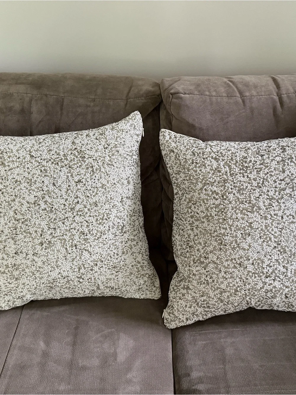 Crate&Barrel Crystal Beaded Pillow - Pair